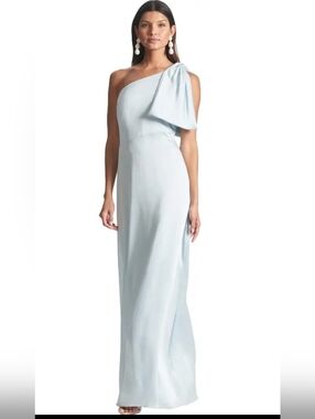 Sachin + Babi One-Shoulder Pale Blue Evening Gown